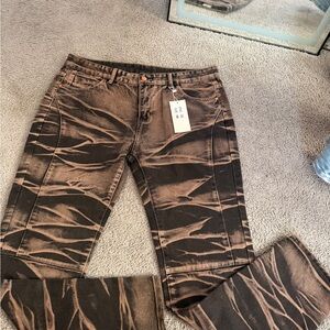 Stylish Brown Patterned Men’s Jeans